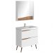 Conjunto Banheiro Gabinete Com Pés Lavatório 80cm e Armário Evie B06 Branco Tau - Lyam Decor