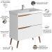 Conjunto Banheiro Gabinete Com Pés Lavatório 80cm e Armário Evie B06 Branco Tau - Lyam Decor