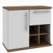 Conjunto Banheiro Gabinete Suspenso 70cm Com Armário E Cuba Veneza B06 Branco Nogal - Lyam Decor