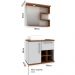 Conjunto Banheiro Gabinete Suspenso 70cm Com Armário E Cuba Veneza B06 Branco Nogal - Lyam Decor
