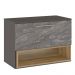 Conjunto Banheiro Gabinete Suspenso Com Cuba E Espelho Vicenza B06 Branco Magneto Nogal - Lyam Decor