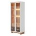 Conjunto Buffet Áustria Espelho Adnet Preto e Cristaleira Malibu C04 Freijó Off White - Lyam Decor