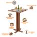 Conjunto De Mesa Bistrô Com 02 Banquetas Madeira Maciça e Cerâmica Vintage W02 Imbuia - Lyam Decor