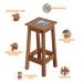 Conjunto De Mesa Bistrô Com 02 Banquetas Madeira Maciça e Cerâmica Vintage W02 Imbuia - Lyam Decor