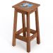Conjunto De Mesa Bistrô Com 02 Banquetas Madeira Maciça e Cerâmica Vintage W02 Imbuia - Lyam Decor