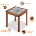 Conjunto De Mesa Com 04 Banquetas Madeira Maciça Pinus Com Cerâmica Vintage W02 Imbuia - Lyam Decor