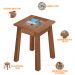 Conjunto De Mesa Com 04 Banquetas Madeira Maciça Pinus Com Cerâmica Vintage W02 Imbuia - Lyam Decor