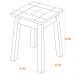 Conjunto De Mesa Com 04 Banquetas Madeira Maciça Pinus Com Cerâmica Vintage W02 Imbuia - Lyam Decor