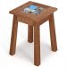 Conjunto De Mesa Com 04 Banquetas Madeira Maciça Pinus Com Cerâmica Vintage W02 Imbuia - Lyam Decor