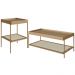 Conjunto Mesa de Centro e Mesa Lateral Para Sala Industrial Indy A03 Hanover Dourado - Lyam Decor