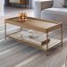 Conjunto Mesa de Centro e Mesa Lateral Para Sala Industrial Indy A03 Hanover Dourado - Lyam Decor