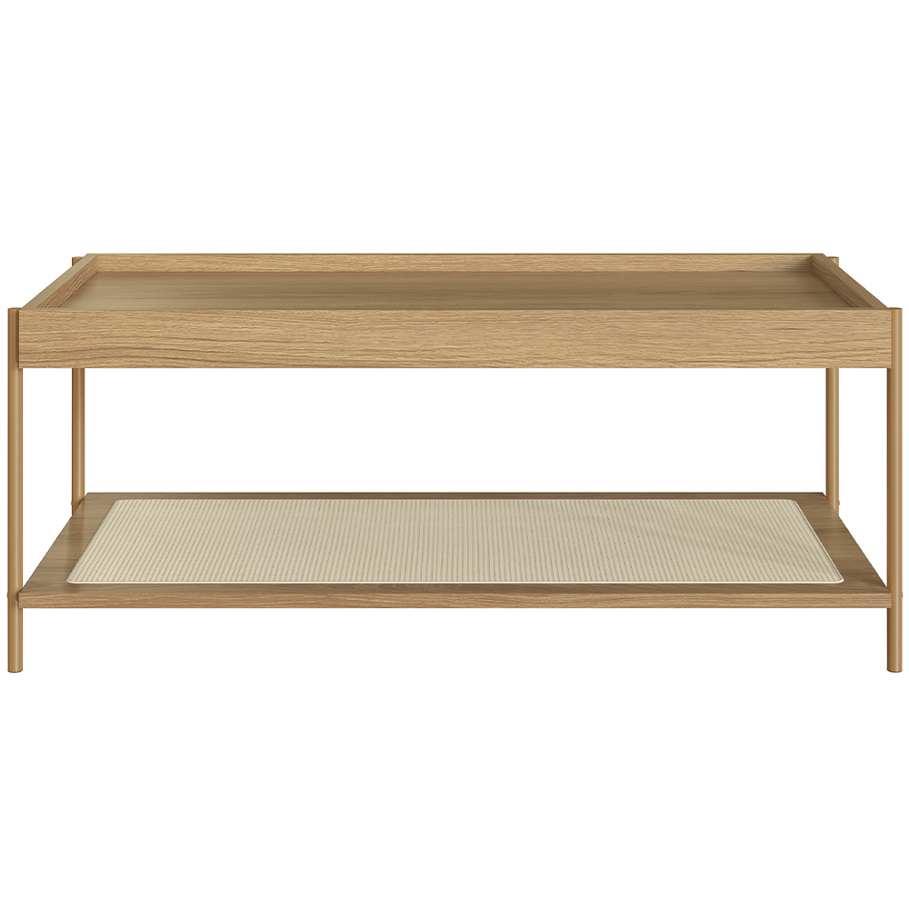 Conjunto Mesa de Centro e Mesa Lateral Para Sala Industrial Indy A03 Hanover Dourado - Lyam Decor