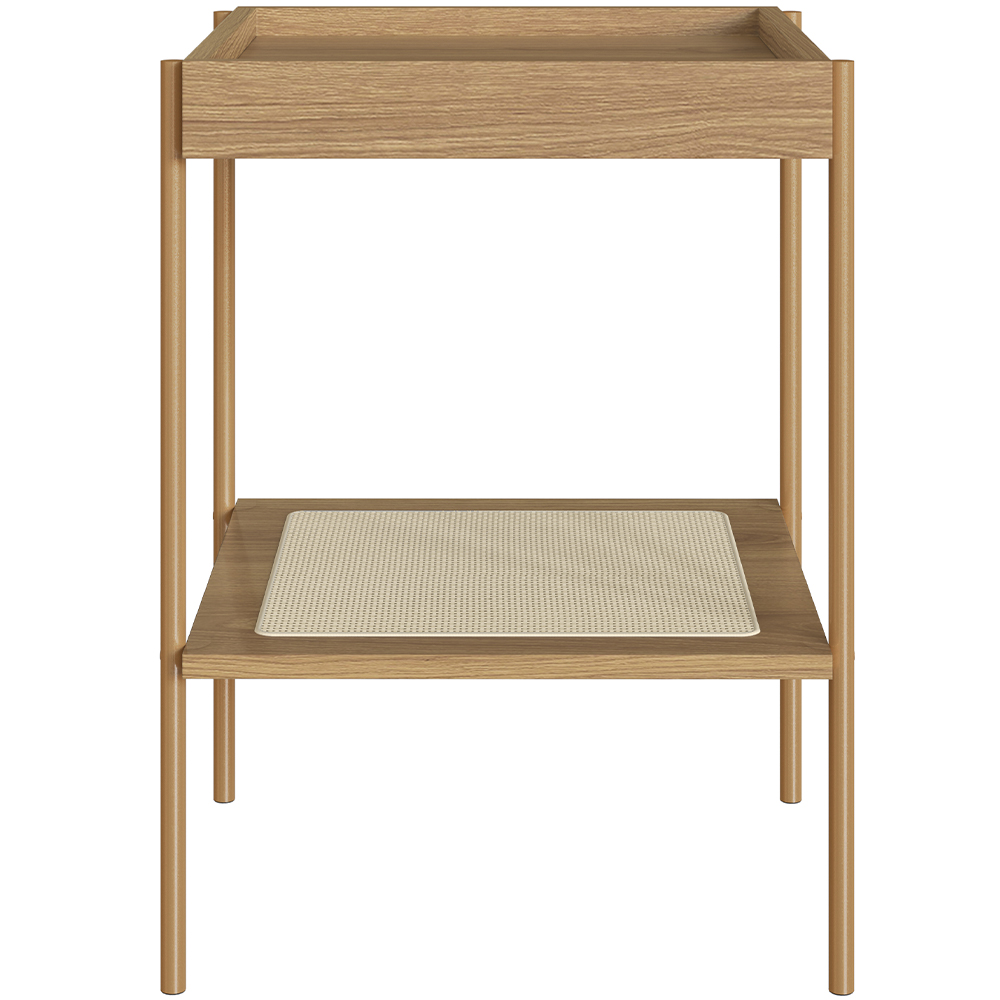 Conjunto Mesa de Centro e Mesa Lateral Para Sala Industrial Indy A03 Hanover Dourado - Lyam Decor