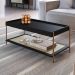 Conjunto Mesa de Centro e Mesa Lateral Para Sala Industrial Indy A03 Nero Dourado - Lyam Decor
