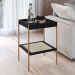 Conjunto Mesa de Centro e Mesa Lateral Para Sala Industrial Indy A03 Nero Dourado - Lyam Decor