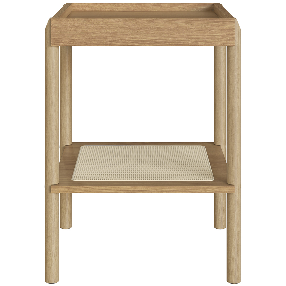 Conjunto Mesa de Centro e Mesa Lateral Para Sala Pés Madeira Moss A03 Hanover Roble - Lyam Decor