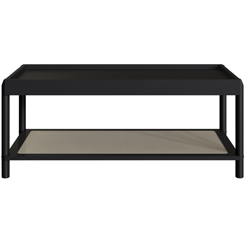 Conjunto Mesa de Centro e Mesa Lateral Para Sala Pés Madeira Moss A03 Nero Preto - Lyam Decor