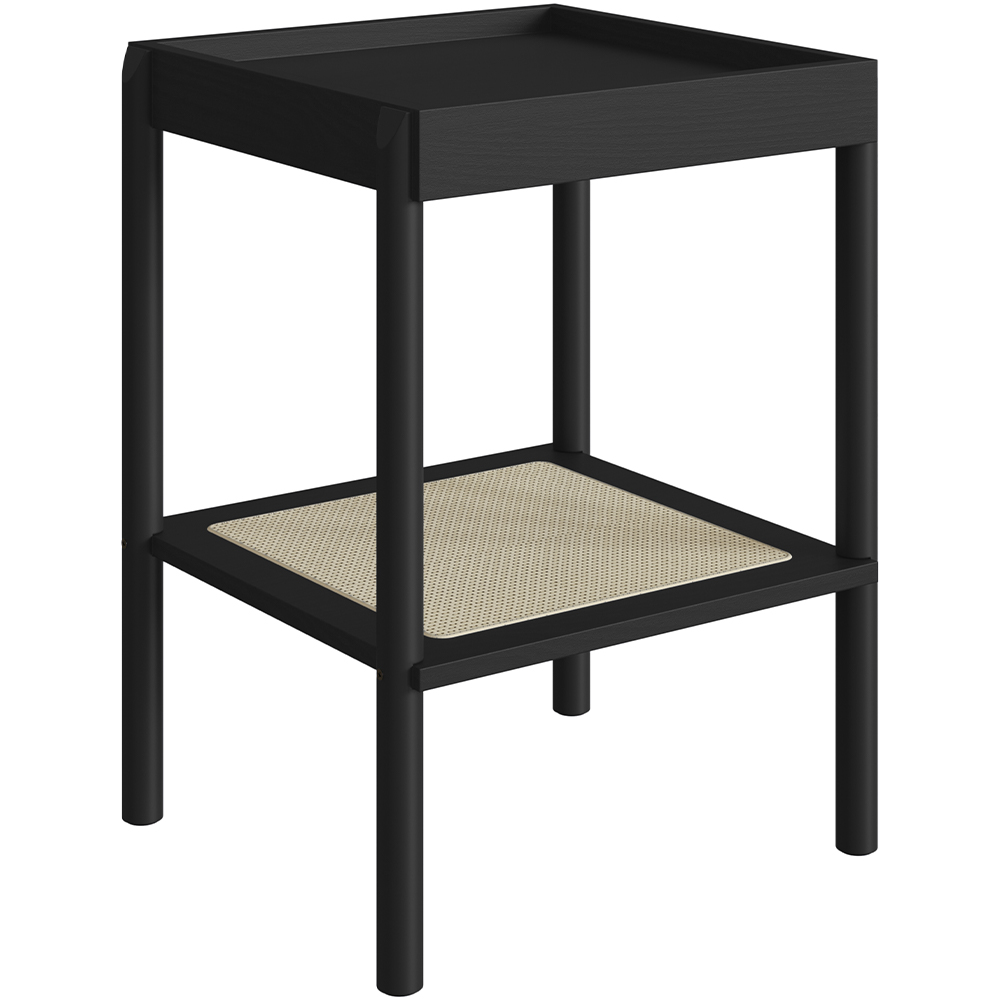 Conjunto Mesa de Centro e Mesa Lateral Para Sala Pés Madeira Moss A03 Nero Preto - Lyam Decor