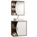 Conjunto Para Banheiro Armário Gabinete 01 Porta 60 cm Com Cuba Duna B06 Branco Nogal - Lyam Decor
