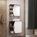 Conjunto Para Banheiro Armário Gabinete 01 Porta 60 cm Com Cuba Duna B06 Branco Nogal - Lyam Decor