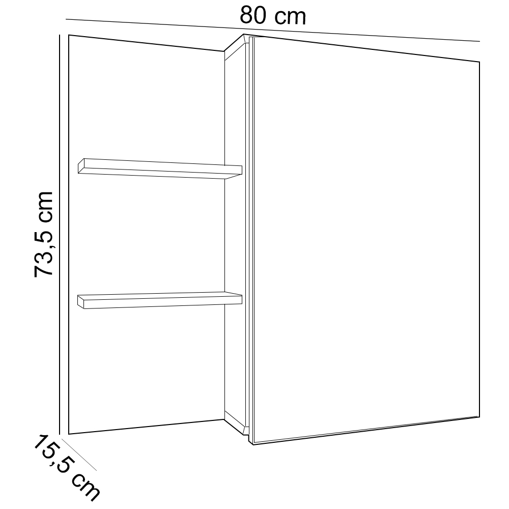 Conjunto Para Banheiro Balcão e Armário Com Pés 80cm West B06 Branco Faia - Lyam Decor