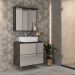 Conjunto Para Banheiro Gabinete 80cm 03 Gavetas Com Cuba E Armário Loft B06 Portoro - Lyam Decor
