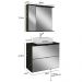 Conjunto Para Banheiro Gabinete 80cm 03 Gavetas Com Cuba E Armário Loft B06 Portoro - Lyam Decor