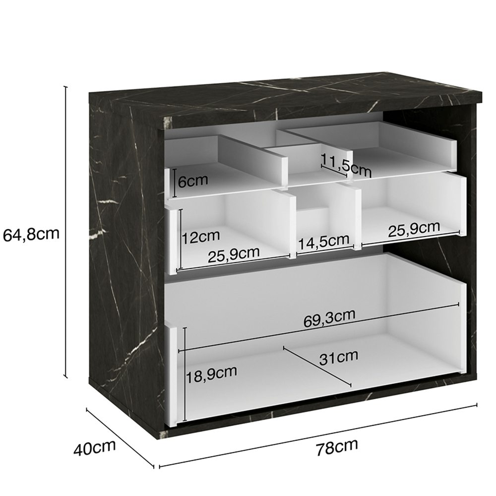 Conjunto Para Banheiro Gabinete 80cm 03 Gavetas Com Cuba E Armário Loft B06 Portoro - Lyam Decor