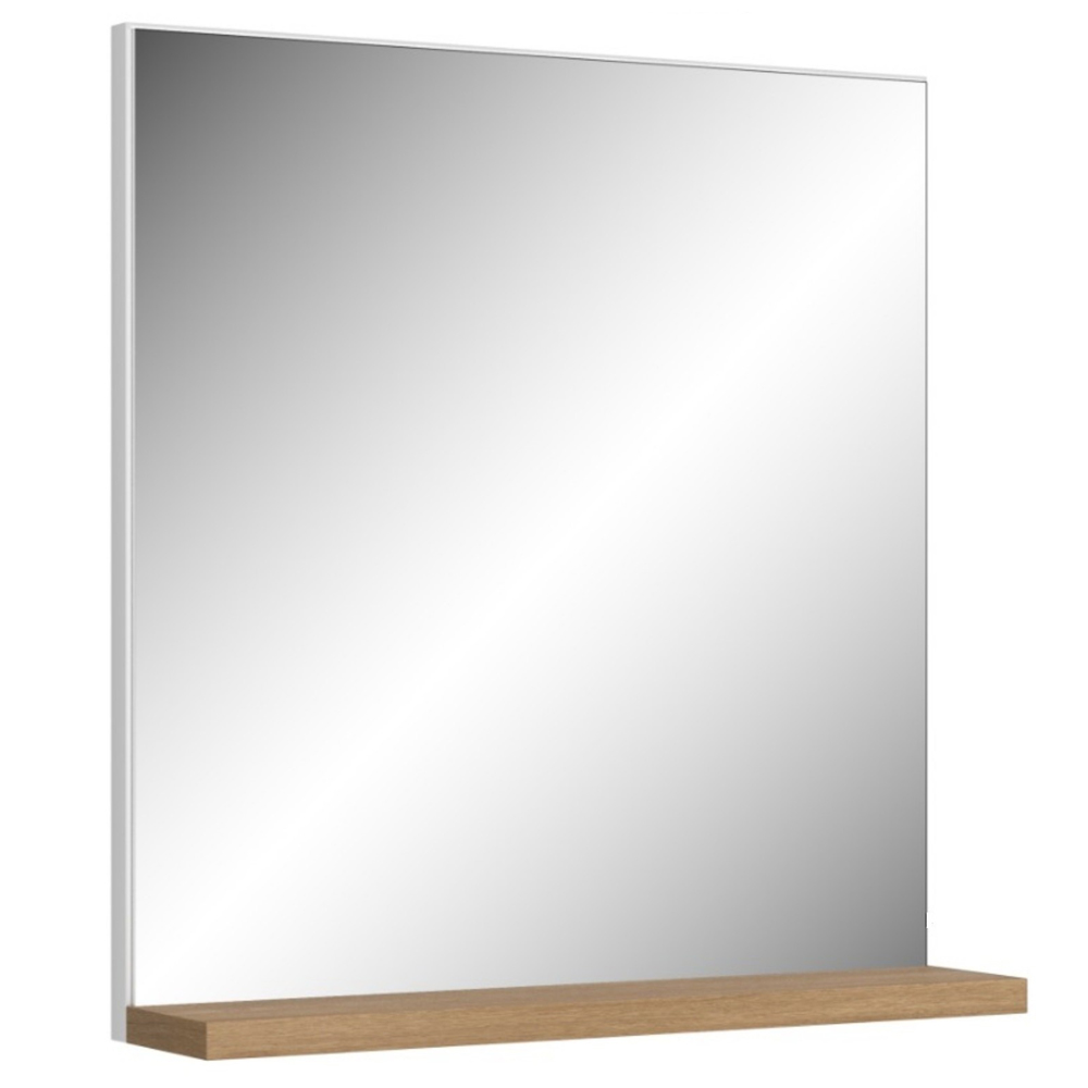 Conjunto Para Banheiro Gabinete Lavatório e Espelheira Cesana 50cm B06 Branco Carvalho - Lyam Decor