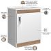 Conjunto Para Banheiro Gabinete Lavatório e Espelheira Cesana 50cm B06 Branco Carvalho - Lyam Decor