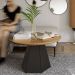Conjunto Para Sala De Estar Mesa De Centro E Mesa De Canto Ferrara D03 Freijó Preto - Lyam Decor