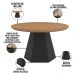 Conjunto Para Sala De Estar Mesa De Centro E Mesa De Canto Ferrara D03 Freijó Preto - Lyam Decor