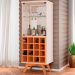 Cristaleira Espelhada com Nicho Adega 02 Portas Zuri D03 Off White Freijó - Lyam Decor