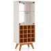 Cristaleira Espelhada com Nicho Adega 02 Portas Zuri D03 Off White Freijó - Lyam Decor