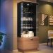 Cristaleira Nicho Adega com Led Portas de Vidro Dominic B01 Preto Nature - Lyam Decor