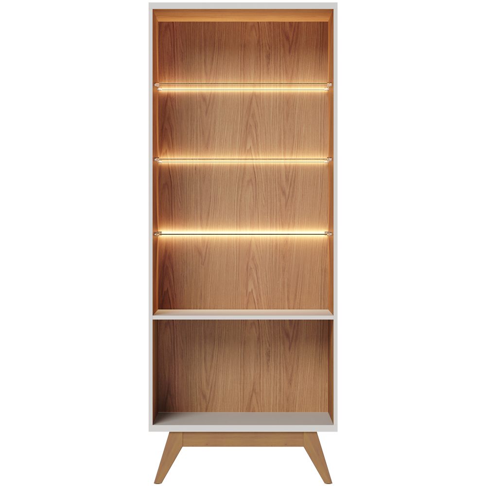 Cristaleira Para Sala De Jantar Com 02 Portas Martin C04 Off White Matte Freijó - Lyam