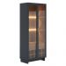 Cristaleira Para Sala De Jantar com Nicho Adega 02 Portas Malibu C04 Preto Noce Milano - Lyam Decor