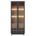 Cristaleira Para Sala De Jantar com Nicho Adega 02 Portas Malibu C04 Preto Noce Milano - Lyam Decor