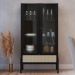 Cristaleira Para Sala de Jantar 2 Portas Pés Madeira Moss A03 Nero Preto - Lyam Decor