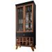 Cristaleira com Nicho Adega 02 Portas Luma B01 Preto Nature - Lyam Decor