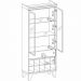 Cristaleira com Nicho Adega 02 Portas Luma B01 Preto Nature - Lyam Decor