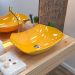 Cuba de Apoio Abaulada C01 Para Banheiro Lux L42 Amarelo - Lyam Decor