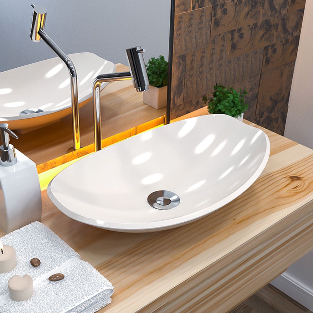 Cuba de Apoio Canoa C01 Para Banheiro Lux L45 Bege - Lyam Decor