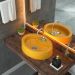 Cuba de Apoio Oval C01 Para Banheiro Onix O43 Amarelo - Lyam Decor