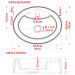 Cuba de Apoio Oval C01 Para Banheiro Onix O43 Cinza - Lyam Decor