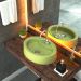 Cuba de Apoio Oval C01 Para Banheiro Onix O43 Verde Acqua - Lyam Decor