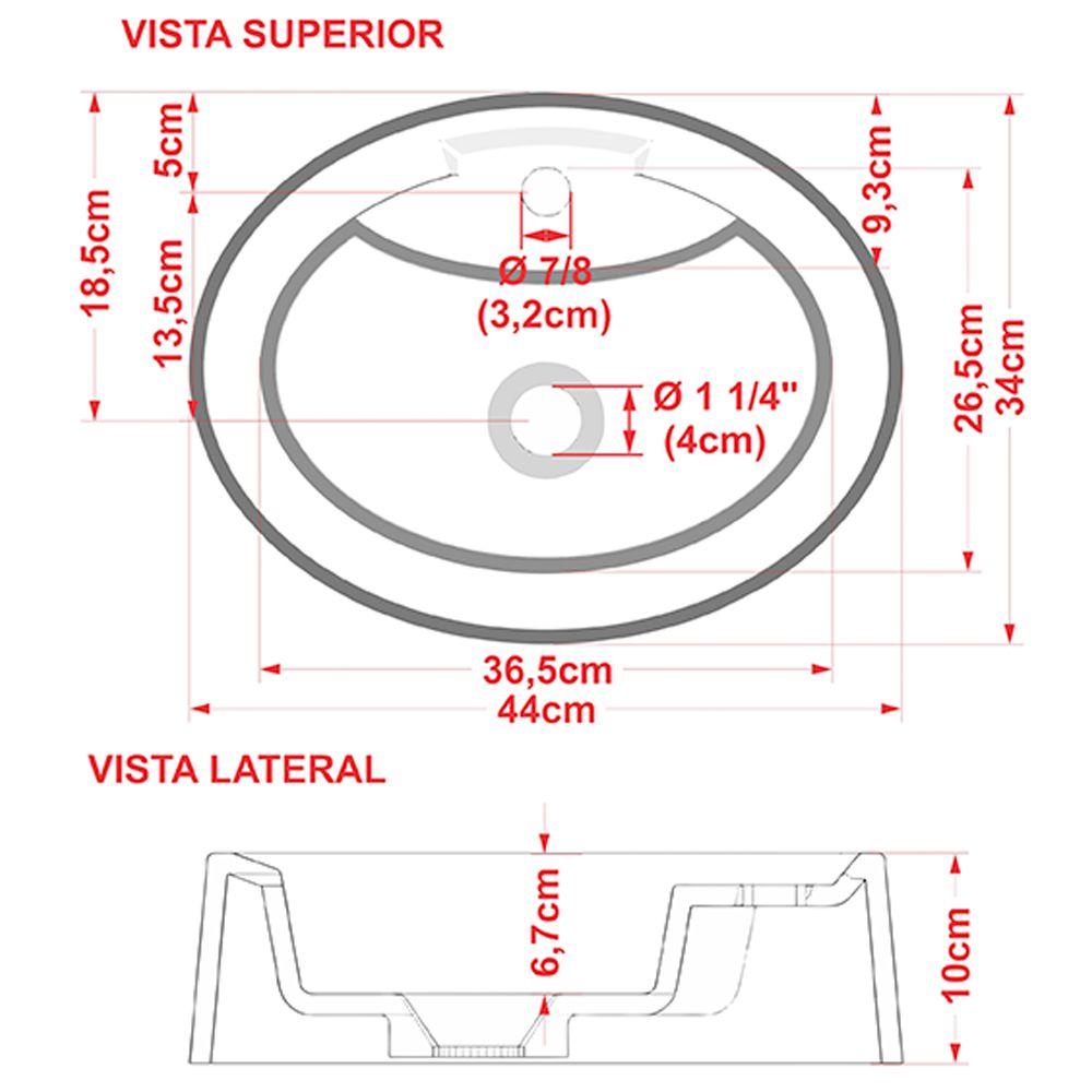 Cuba de Apoio Oval C01 Para Banheiro Onix O43 Verde Acqua - Lyam Decor