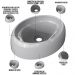 Cuba de Apoio Oval Para Banheiro Lavabo C01 Capri O39 Cinza - Lyam Decor