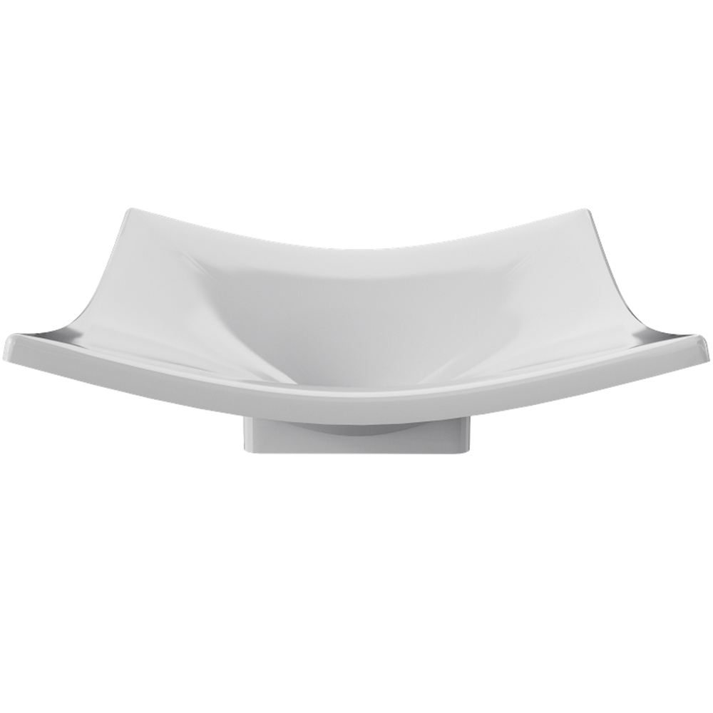 Cuba de Apoio Para Banheiro Lavabo C01 Folha F44 Branco - Lyam Decor