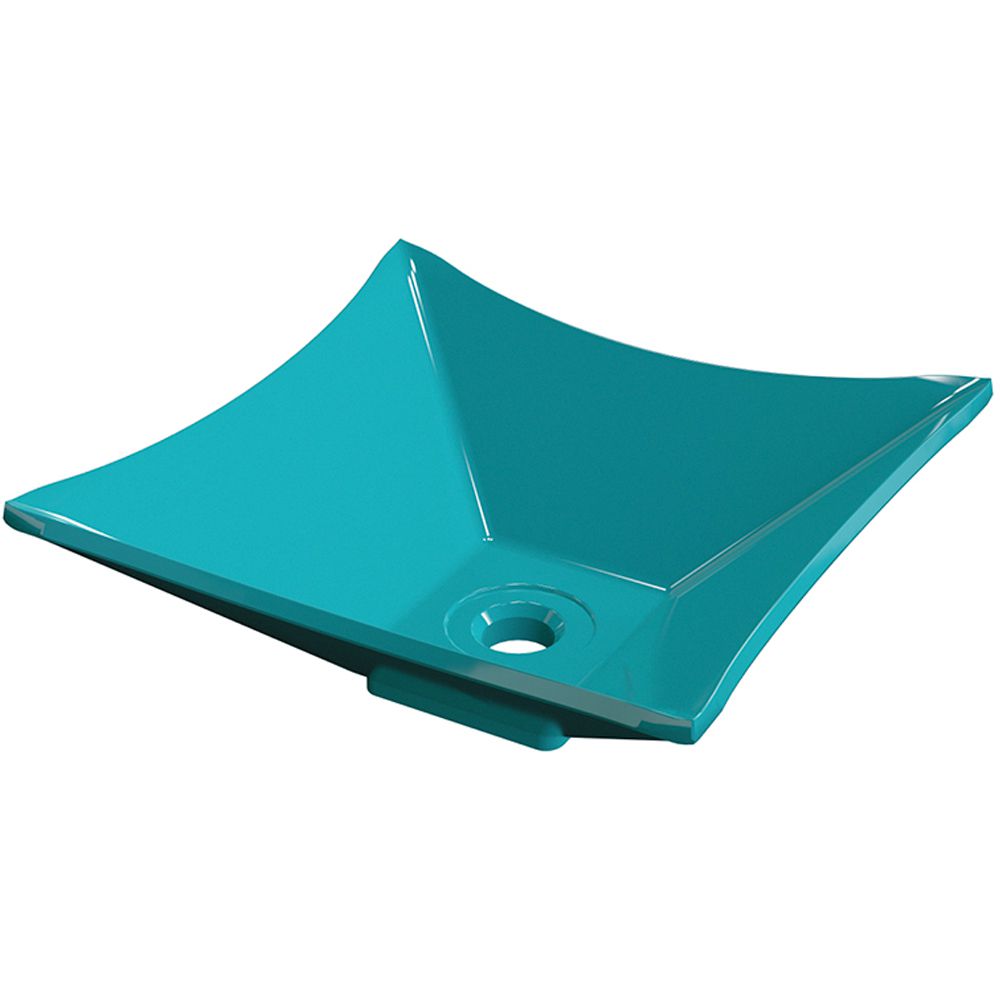 Cuba de Apoio Para Banheiro Quadrada C01 Lux Azul Turquesa - Lyam Decor